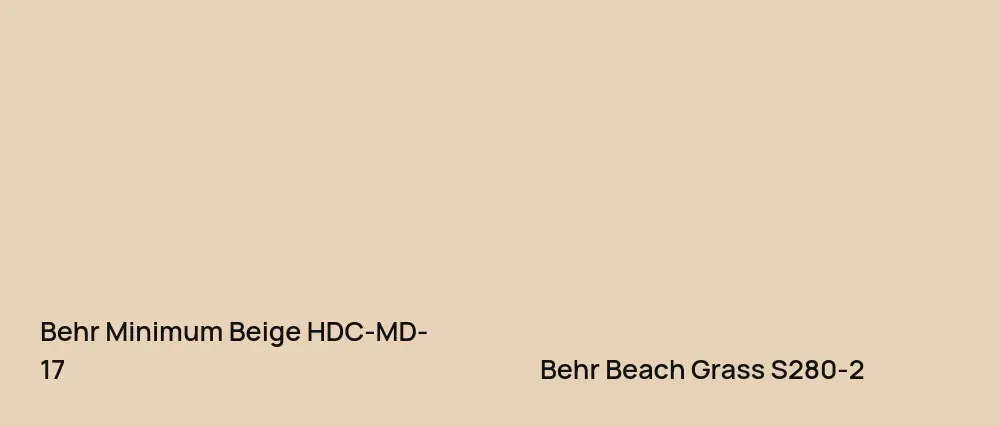 Behr Minimum Beige HDC-MD-17 vs Behr Beach Grass S280-2