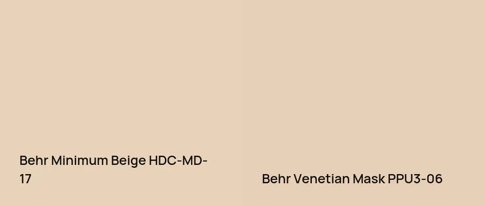 Behr Minimum Beige HDC-MD-17 vs Behr Venetian Mask PPU3-06