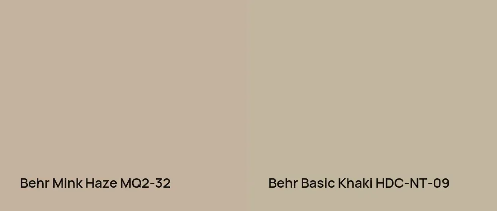 Behr Mink Haze MQ2-32 vs Behr Basic Khaki HDC-NT-09