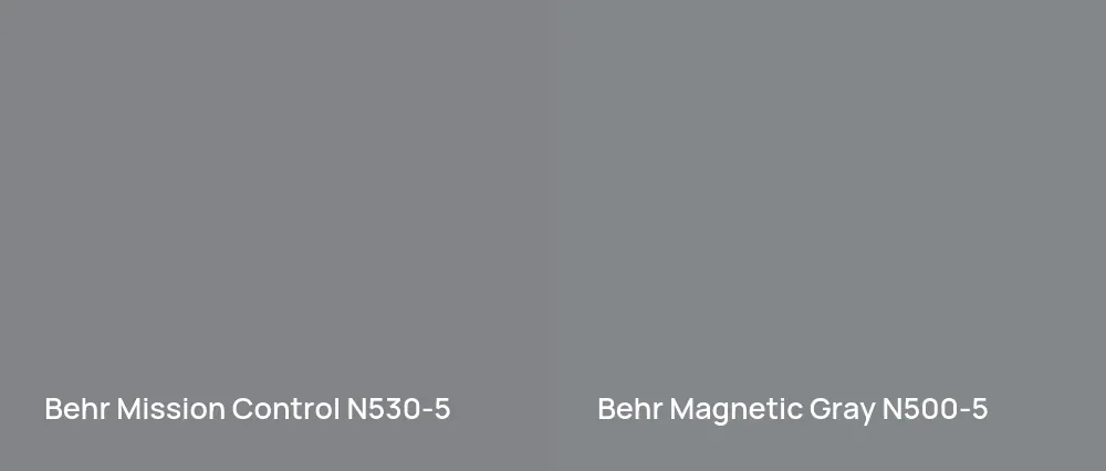 Behr Mission Control N530-5 vs Behr Magnetic Gray N500-5