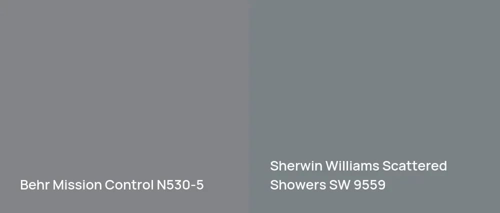 Behr Mission Control N530-5 vs Sherwin Williams Scattered Showers SW 9559