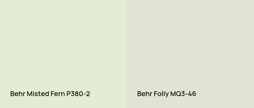 Behr Misted Fern P380-2 vs Behr Folly MQ3-46