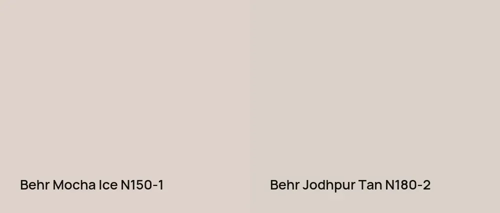 Behr Mocha Ice N150-1 vs Behr Jodhpur Tan N180-2