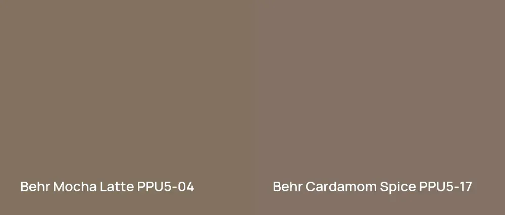 Behr Mocha Latte PPU5-04 vs Behr Cardamom Spice PPU5-17
