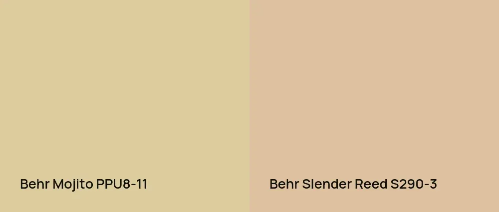Behr Mojito PPU8-11 vs Behr Slender Reed S290-3