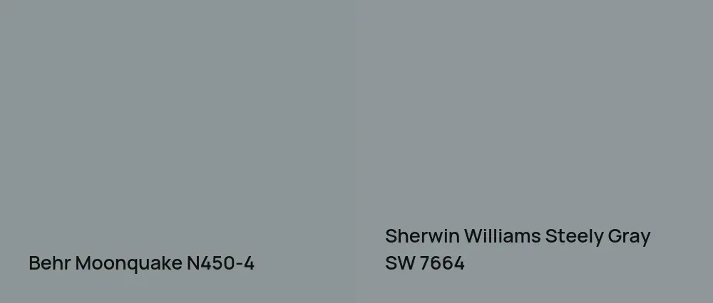 Behr Moonquake N450-4 vs Sherwin Williams Steely Gray SW 7664