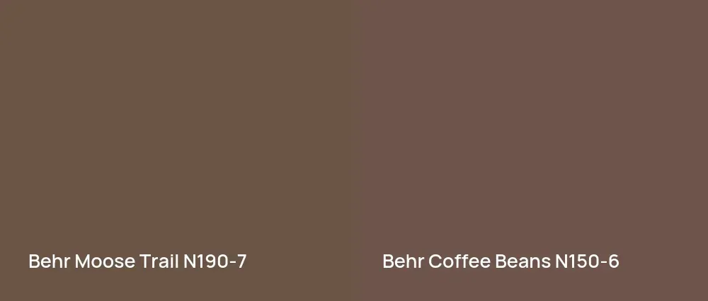 Behr Moose Trail N190-7 vs Behr Coffee Beans N150-6