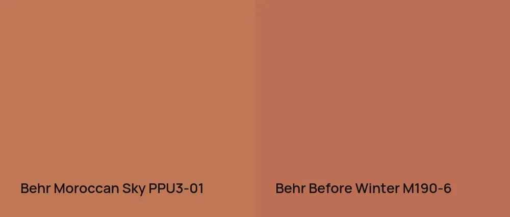 Behr Moroccan Sky PPU3-01 vs Behr Before Winter M190-6