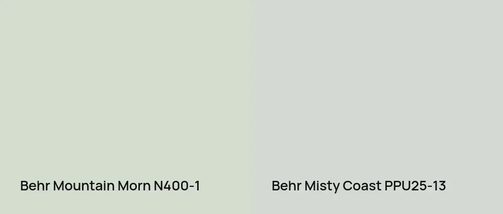 Behr Mountain Morn N400-1 vs Behr Misty Coast PPU25-13