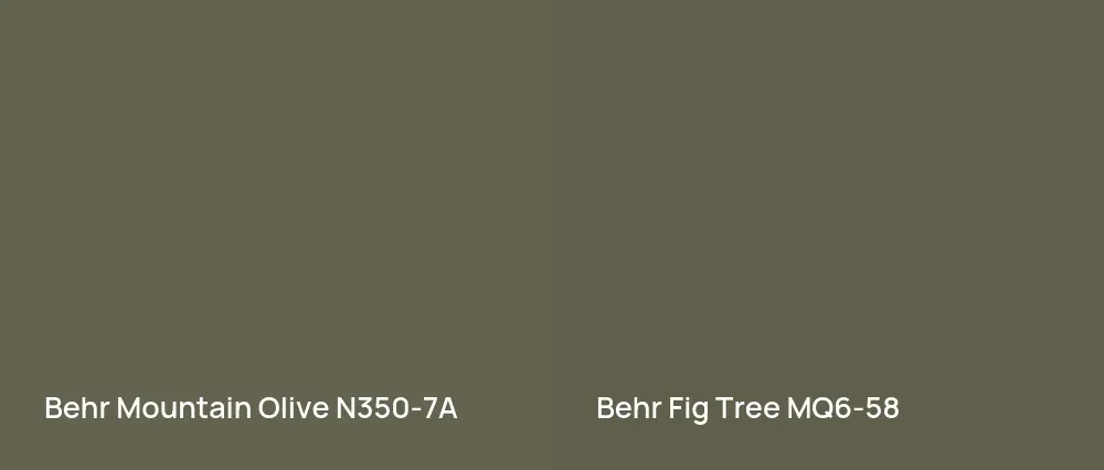 Behr Mountain Olive N350-7A vs Behr Fig Tree MQ6-58