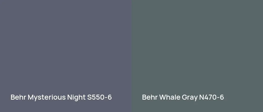 Behr Mysterious Night S550-6 vs Behr Whale Gray N470-6