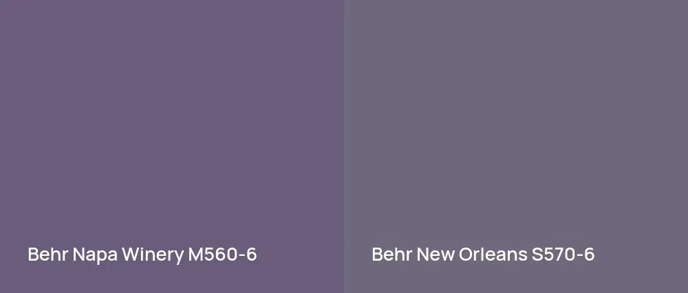 Behr Napa Winery M560-6 vs Behr New Orleans S570-6