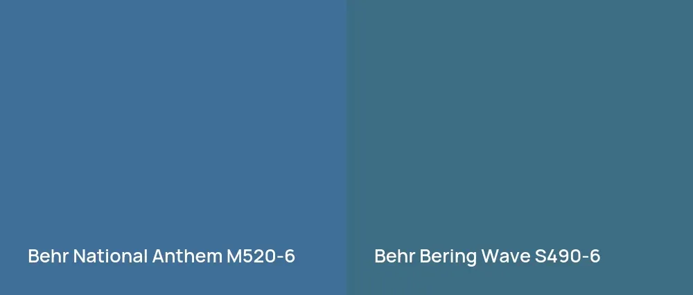 Behr National Anthem M520-6 vs Behr Bering Wave S490-6