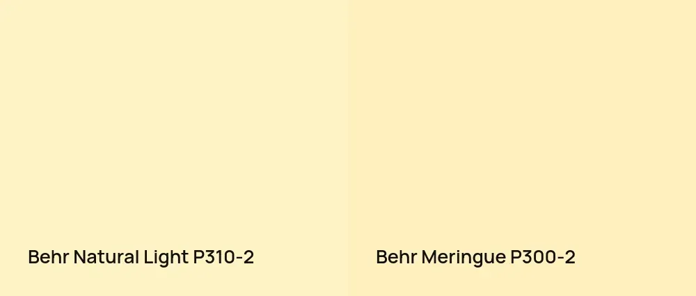 Behr Natural Light P310-2 vs Behr Meringue P300-2