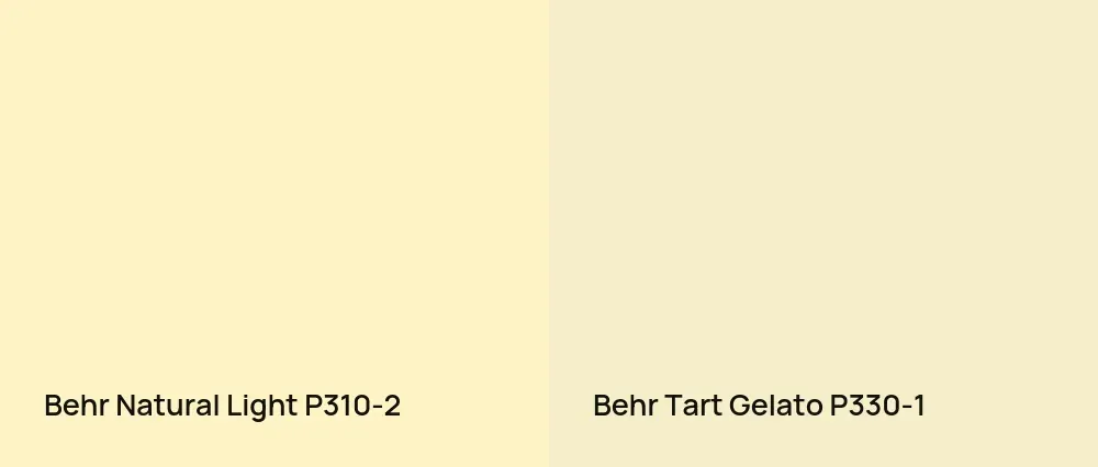 Behr Natural Light P310-2 vs Behr Tart Gelato P330-1