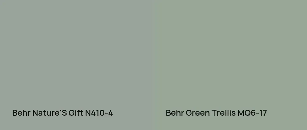Behr Nature'S Gift N410-4 vs Behr Green Trellis MQ6-17