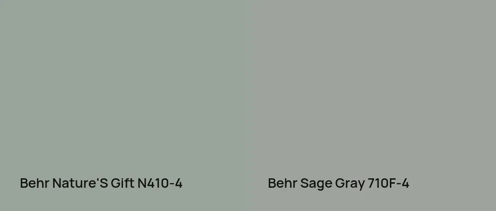 Behr Nature'S Gift N410-4 vs Behr Sage Gray 710F-4