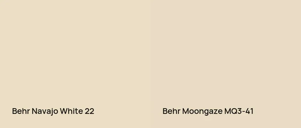 Behr Navajo White 22 vs Behr Moongaze MQ3-41