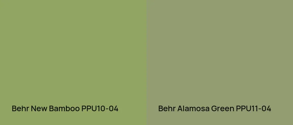 Behr New Bamboo PPU10-04 vs Behr Alamosa Green PPU11-04