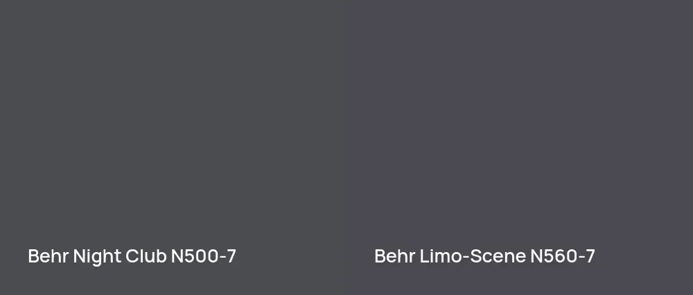 Behr Night Club N500-7 vs Behr Limo-Scene N560-7