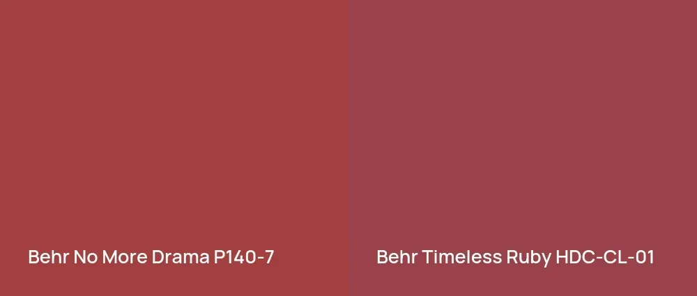 Behr No More Drama P140-7 vs Behr Timeless Ruby HDC-CL-01