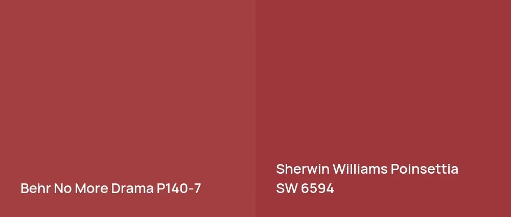 Behr No More Drama P140-7 vs Sherwin Williams Poinsettia SW 6594