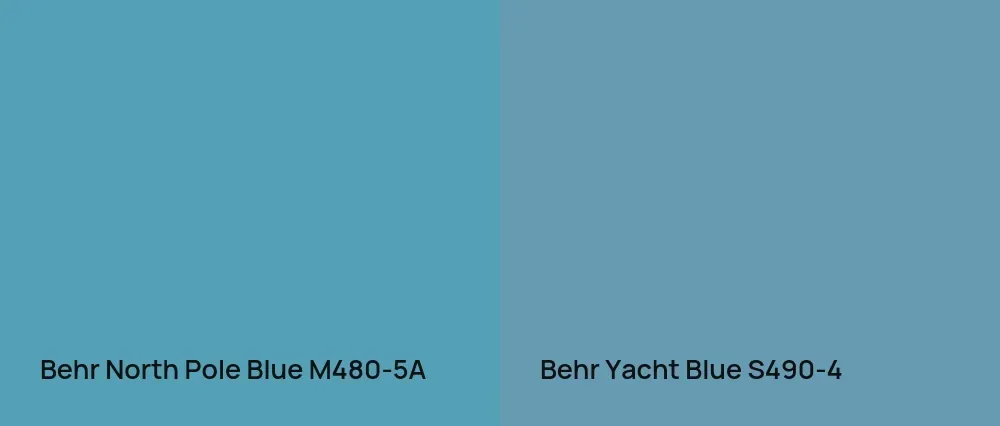 Behr North Pole Blue M480-5A vs Behr Yacht Blue S490-4