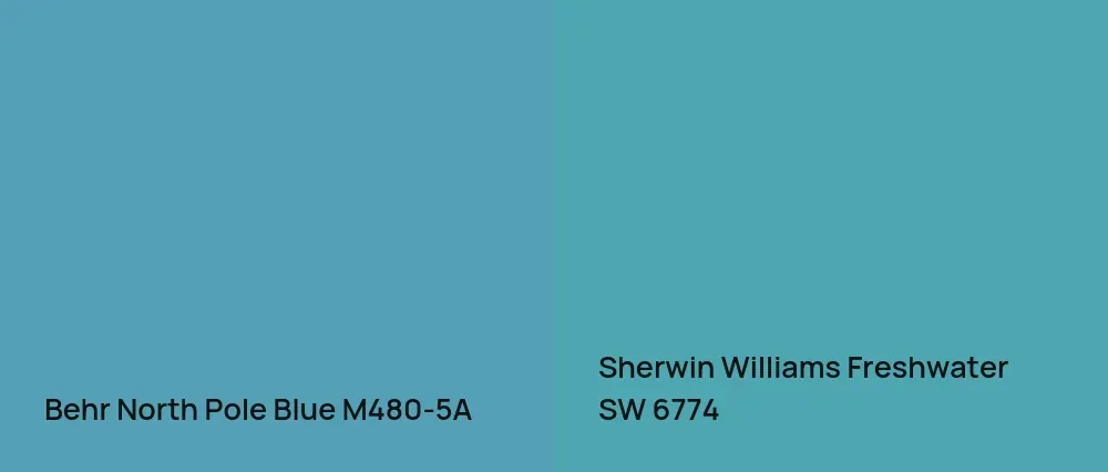 Behr North Pole Blue M480-5A vs Sherwin Williams Freshwater SW 6774
