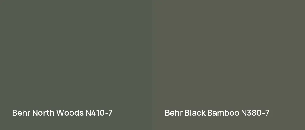 Behr North Woods N410-7 vs Behr Black Bamboo N380-7
