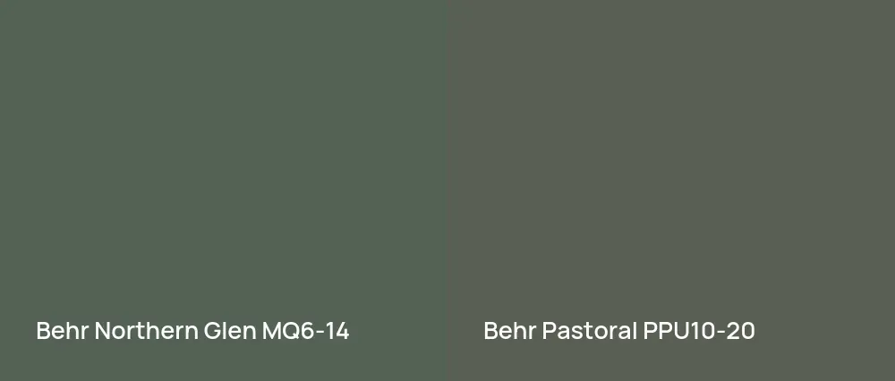 Behr Northern Glen MQ6-14 vs Behr Pastoral PPU10-20