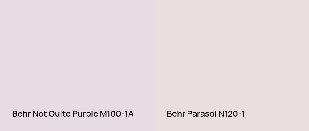 Behr Not Quite Purple M100-1A vs Behr Parasol N120-1