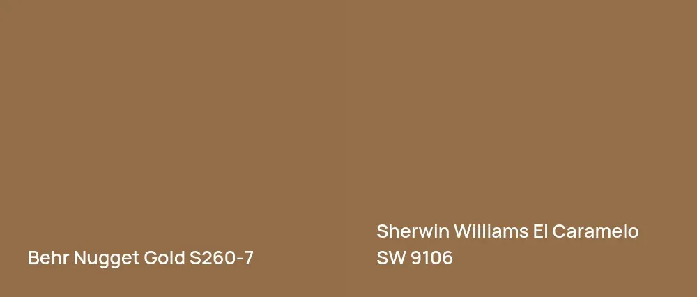 Behr Nugget Gold S260-7 vs Sherwin Williams El Caramelo SW 9106
