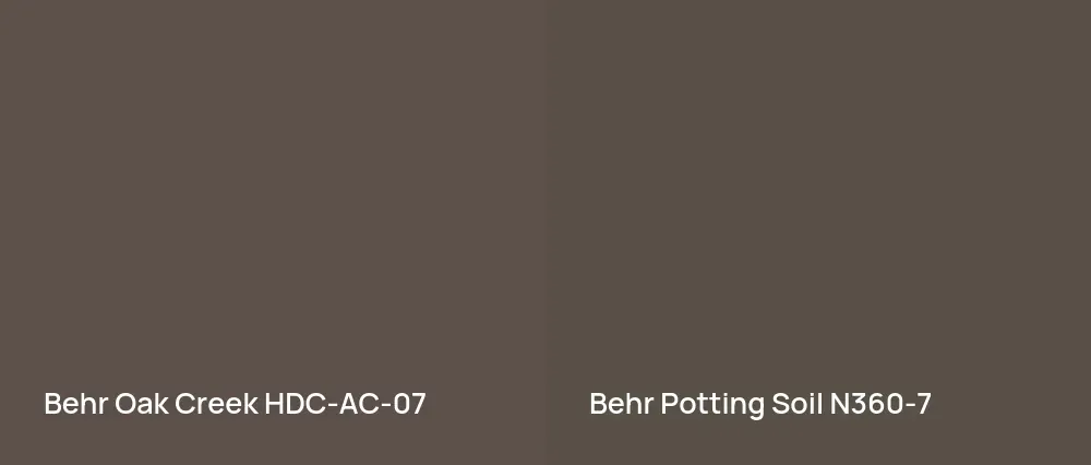 Behr Oak Creek HDC-AC-07 vs Behr Potting Soil N360-7