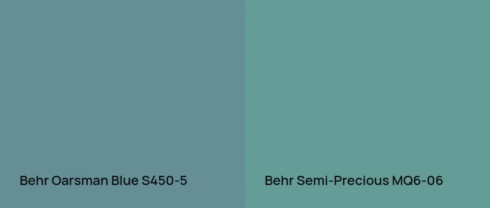 Behr Oarsman Blue S450-5 vs Behr Semi-Precious MQ6-06