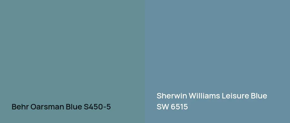 Behr Oarsman Blue S450-5 vs Sherwin Williams Leisure Blue SW 6515