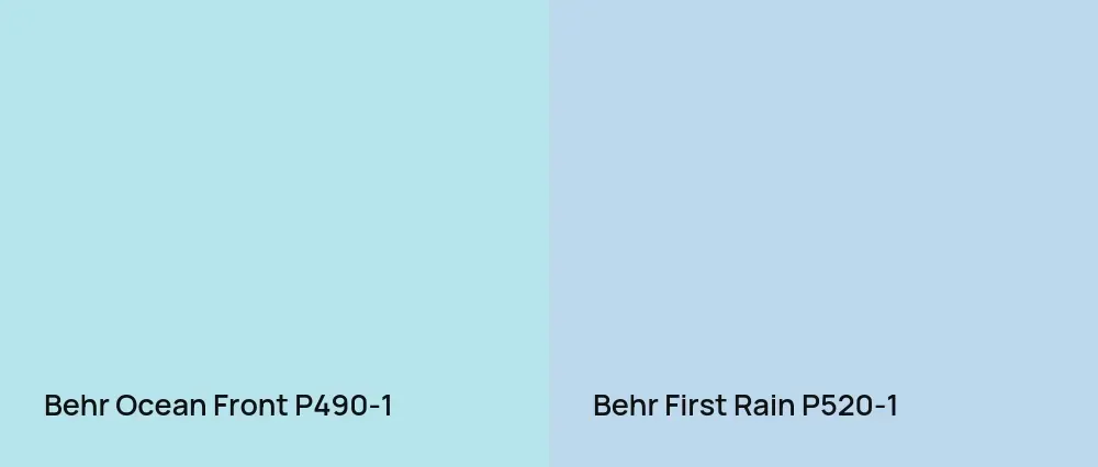Behr Ocean Front P490-1 vs Behr First Rain P520-1
