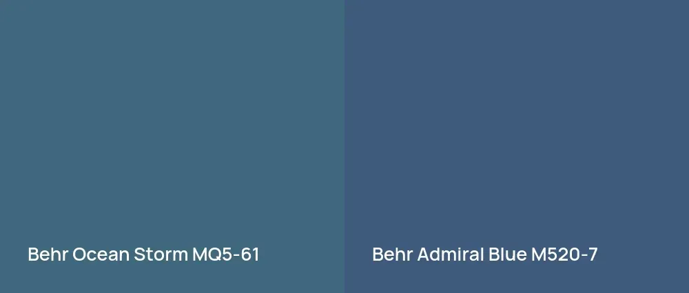 Behr Ocean Storm MQ5-61 vs Behr Admiral Blue M520-7