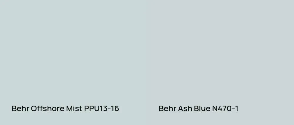 Behr Offshore Mist PPU13-16 vs Behr Ash Blue N470-1