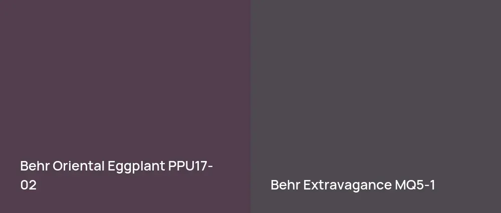 Behr Oriental Eggplant PPU17-02 vs Behr Extravagance MQ5-1