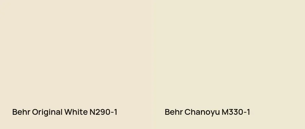 Behr Original White N290-1 vs Behr Chanoyu M330-1