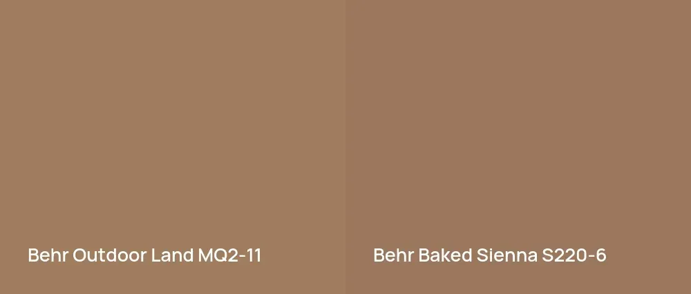 Behr Outdoor Land MQ2-11 vs Behr Baked Sienna S220-6