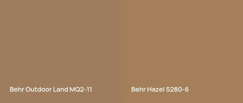 Behr Outdoor Land MQ2-11 vs Behr Hazel S280-6