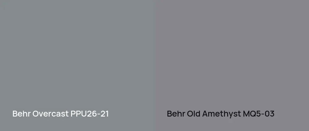 Behr Overcast PPU26-21 vs Behr Old Amethyst MQ5-03