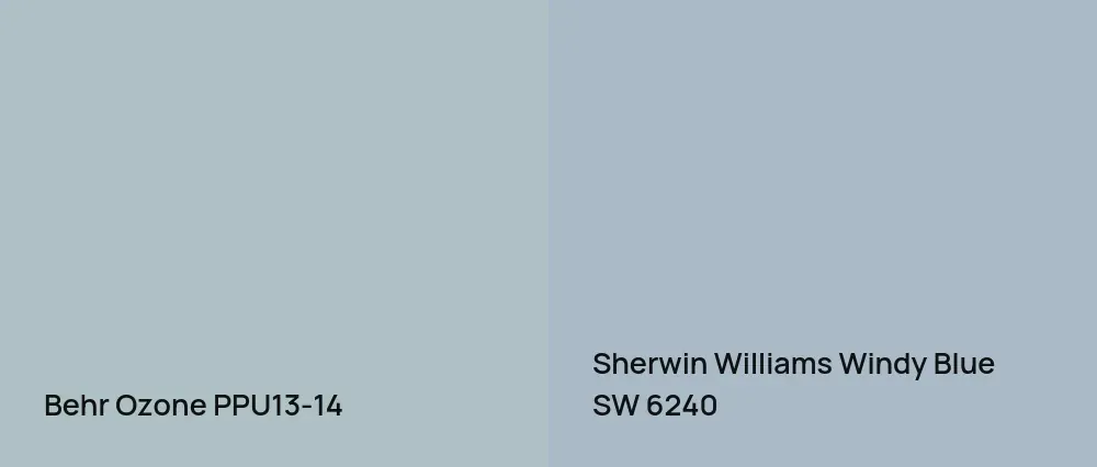 Behr Ozone PPU13-14 vs Sherwin Williams Windy Blue SW 6240