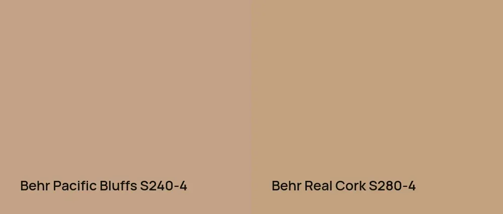 Behr Pacific Bluffs S240-4 vs Behr Real Cork S280-4