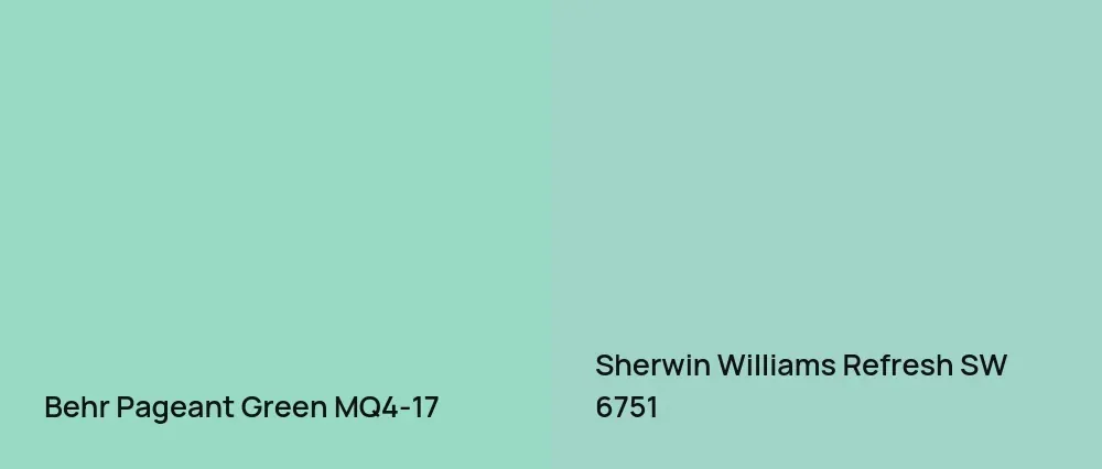 Behr Pageant Green MQ4-17 vs Sherwin Williams Refresh SW 6751