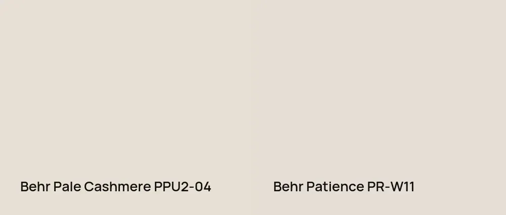 Behr Pale Cashmere PPU2-04 vs Behr Patience PR-W11