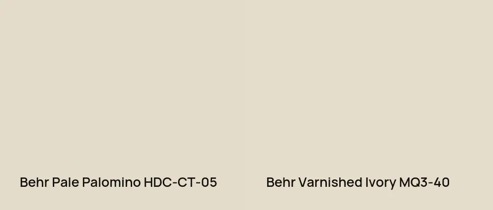 Behr Pale Palomino HDC-CT-05 vs Behr Varnished Ivory MQ3-40