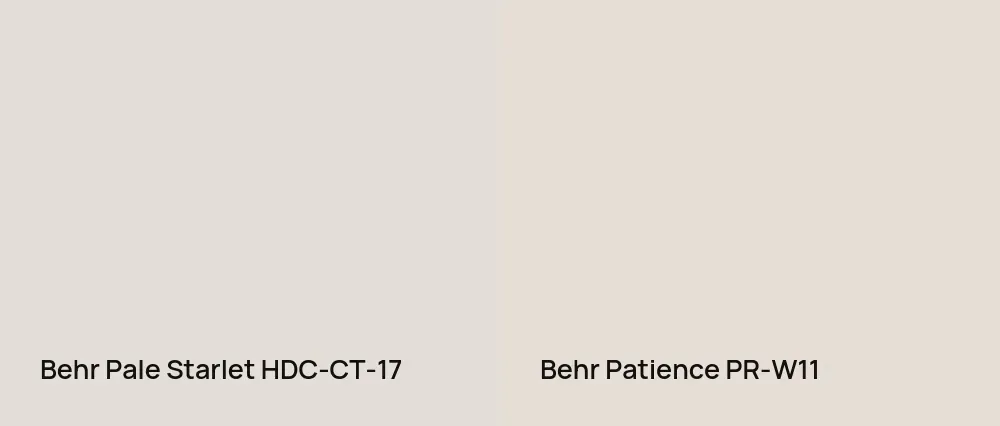 Behr Pale Starlet HDC-CT-17 vs Behr Patience PR-W11