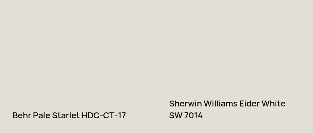 Behr Pale Starlet HDC-CT-17 vs Sherwin Williams Eider White SW 7014